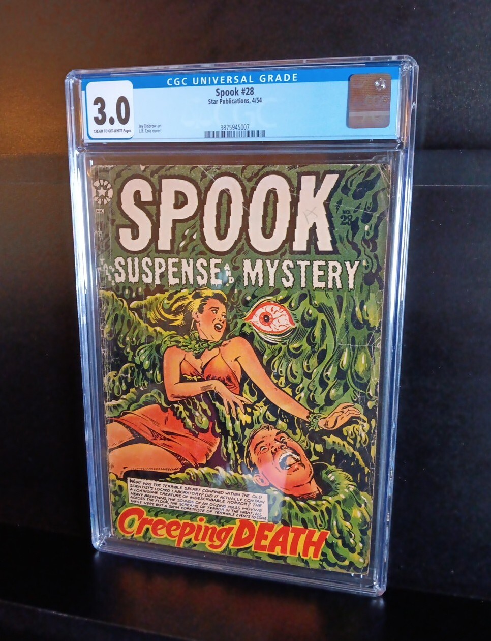 SPOOK #28 CGC 3.0 1954 L.B COLE EYEBALL HORROR RULAH GOOD GIRL ART STAR PRE CODE