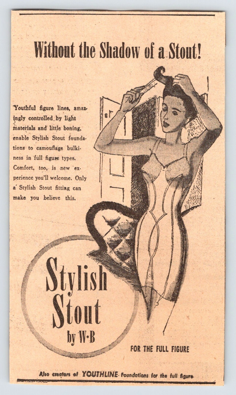 1946 COMIC WOMAN STYLISH STOUT GIRDLE Vintage 4