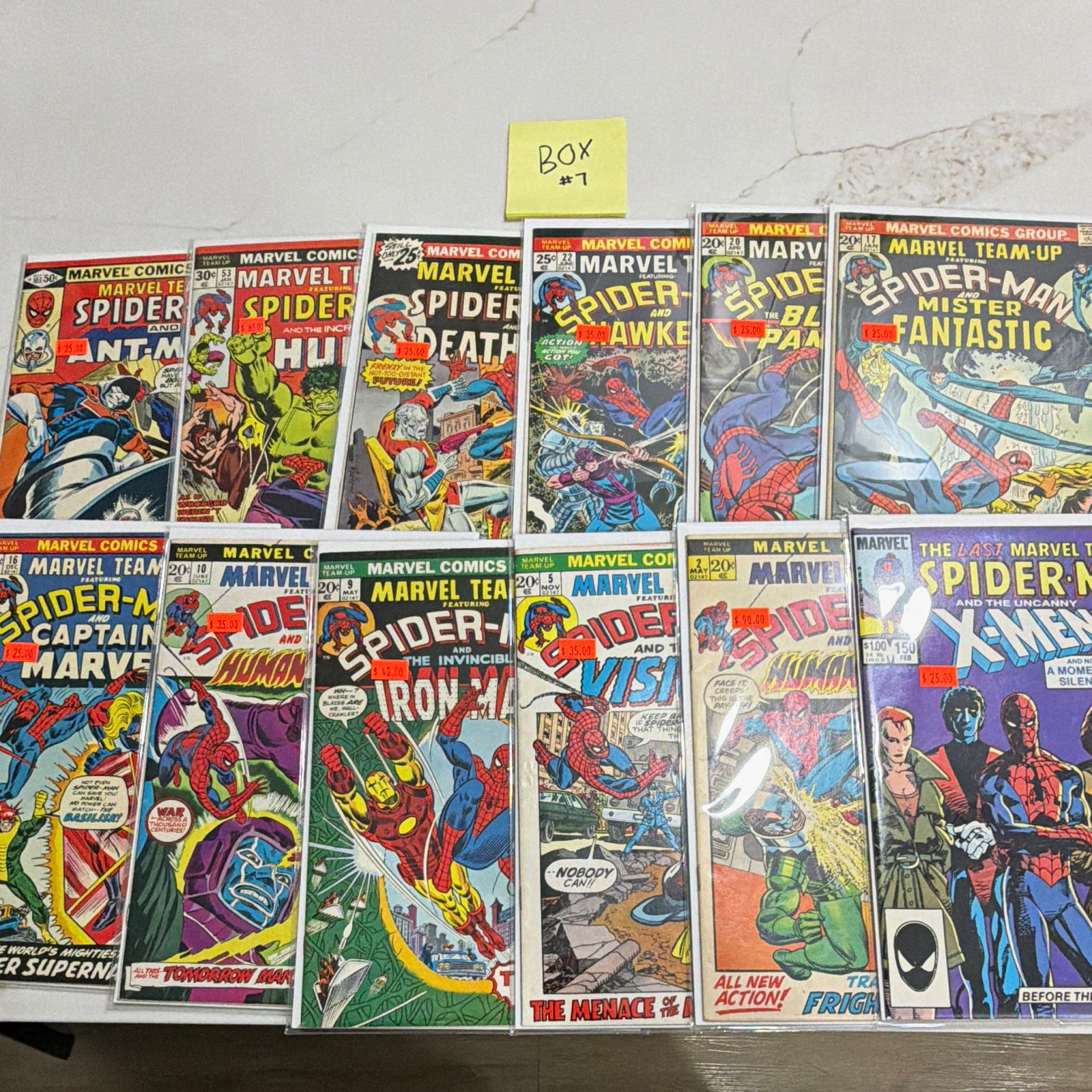 marvel comics marvel team-up spider-man comic book lot hulk hawkeye ant-man