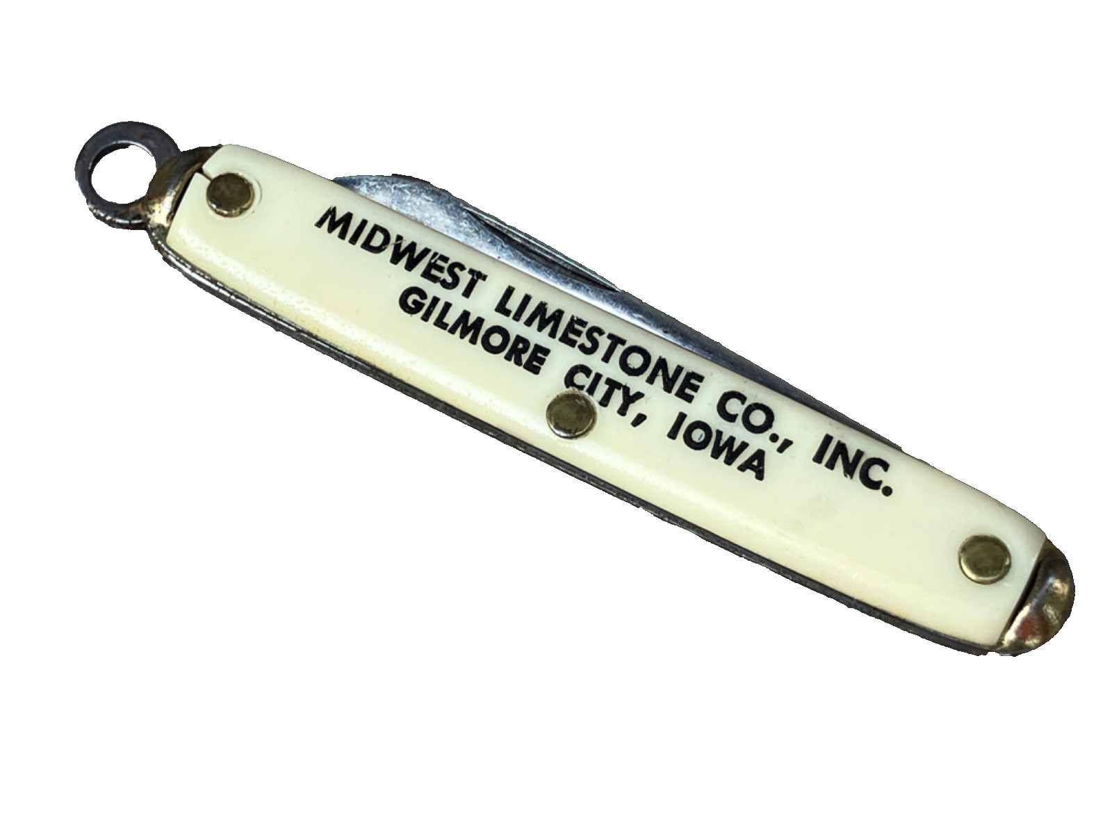 VTG MIDWEST LIMESTONE CO GILMORE CITY IOWA ADVERTISING MINI POCKET KNIFE