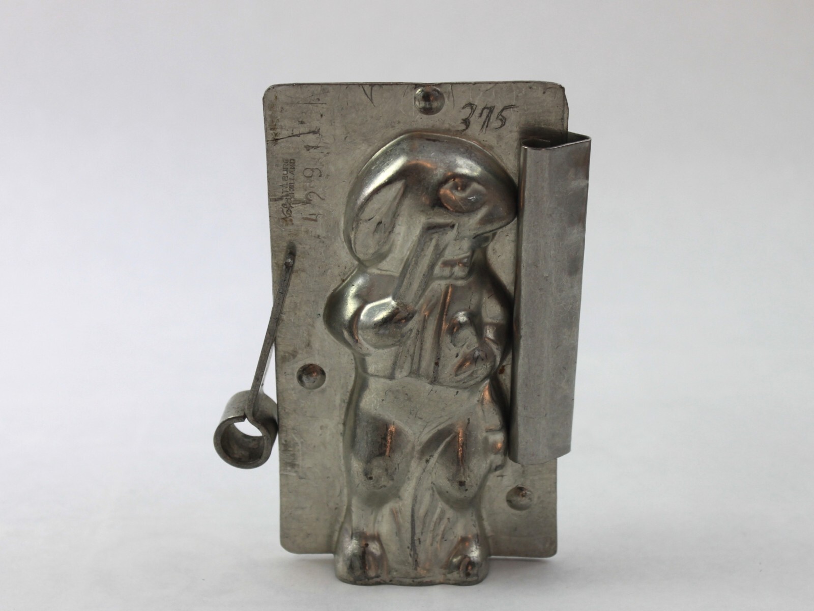 Vintage Tilburg Holland Tin Chocolate Mold Rabbit in Coattails