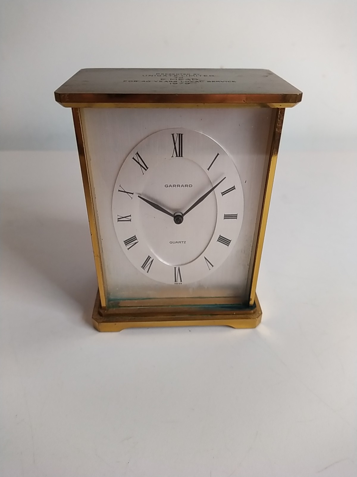 Vintage Garrard Quartz Heavy Brass Carriage Clock