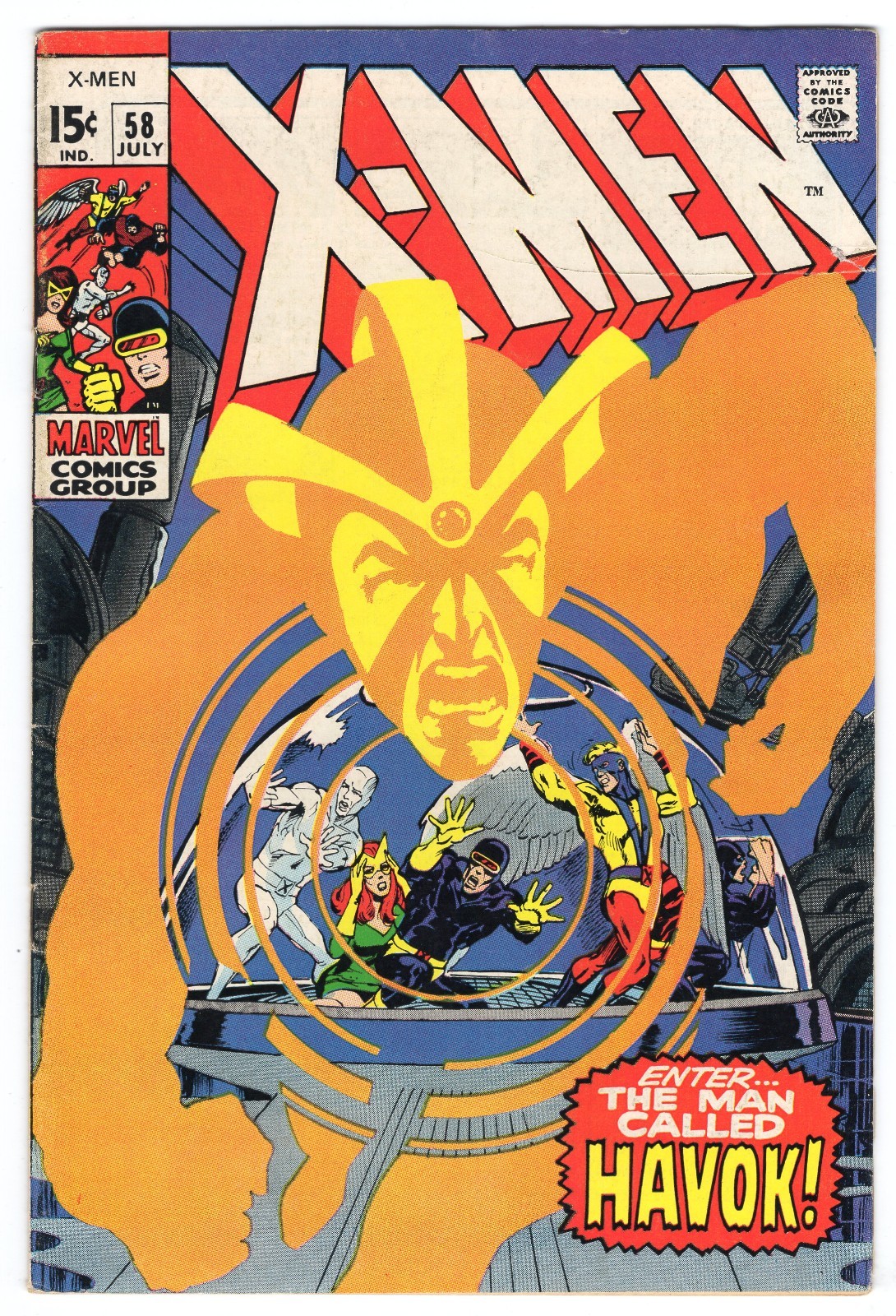 X-Men 58 1969 Marvel Comics VG/F 5.0 1st App Havok in Costume Cyclops Angel