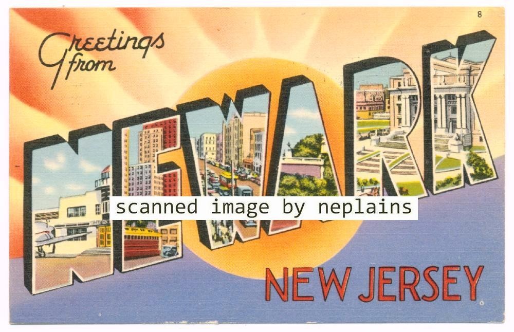 Newark, New Jersey - Greetings from Newark, Large Letter ca.1940 (62185)