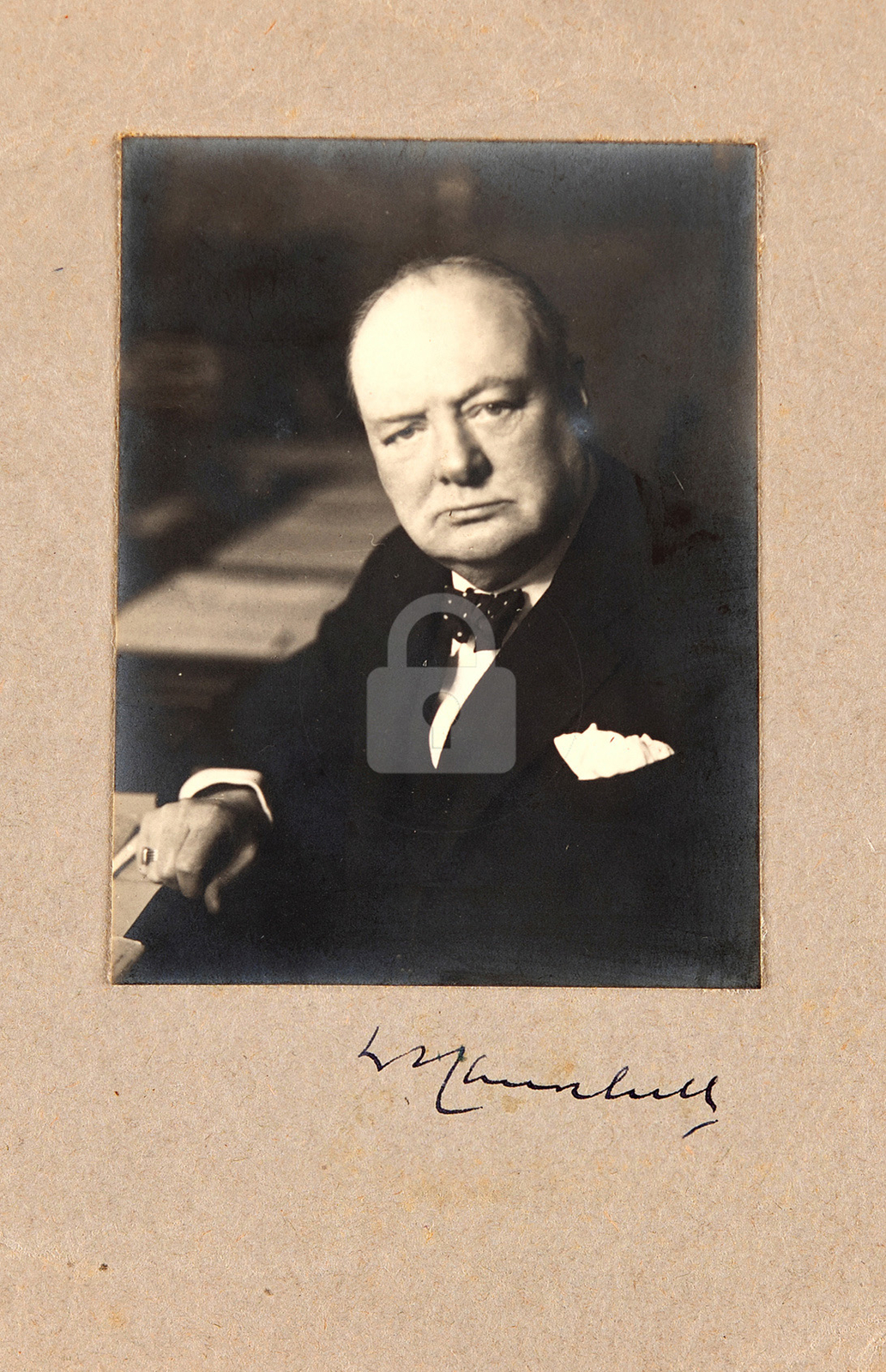 Winston Churchill Signed RPPC Photo Postcard Copy