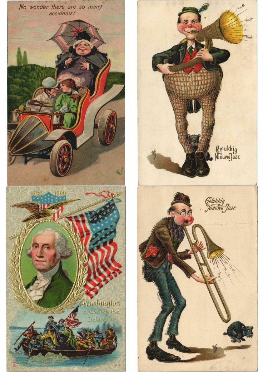 FANTASY EMBOSSED 57 Vintage Postcards Mostly with BETTER Incl. Uncle SAM (L4536)