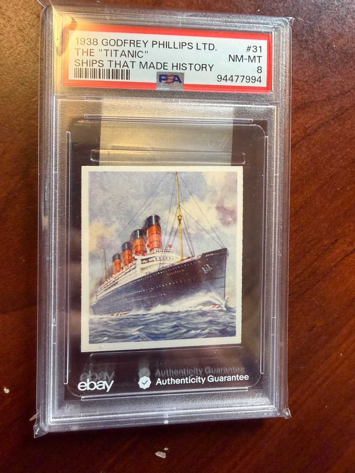 RARE 1938 Godfrey Phillips Ships That Have Made History The Titanic #31 PSA 8