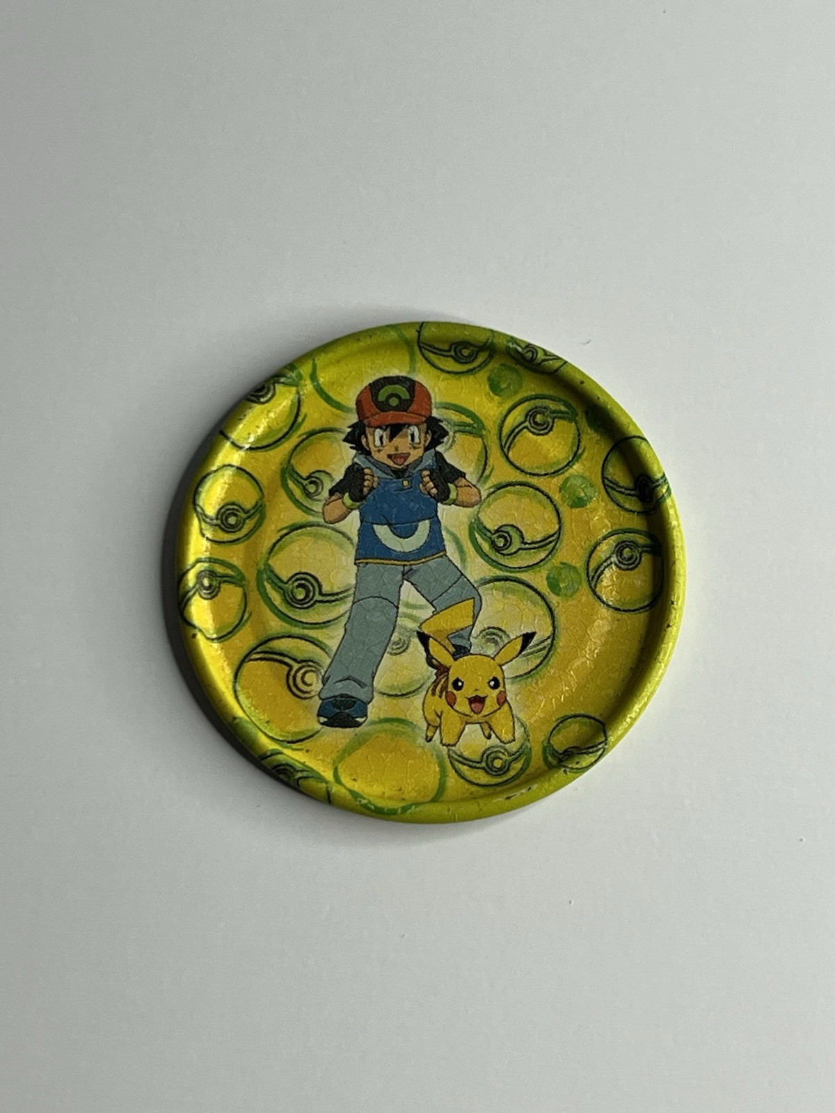 Pokemon Tazo Ash Pikachu 2007 Vintage Rare Collectible Doritos Sabritas
