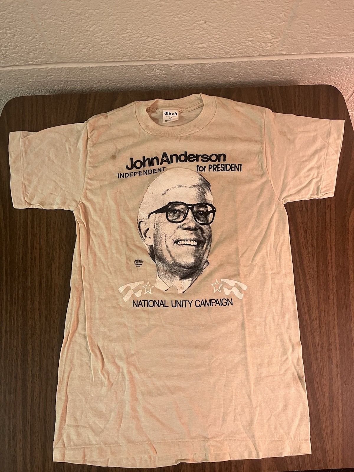 Vintage John Anderson For President 1980 T shirt Size S