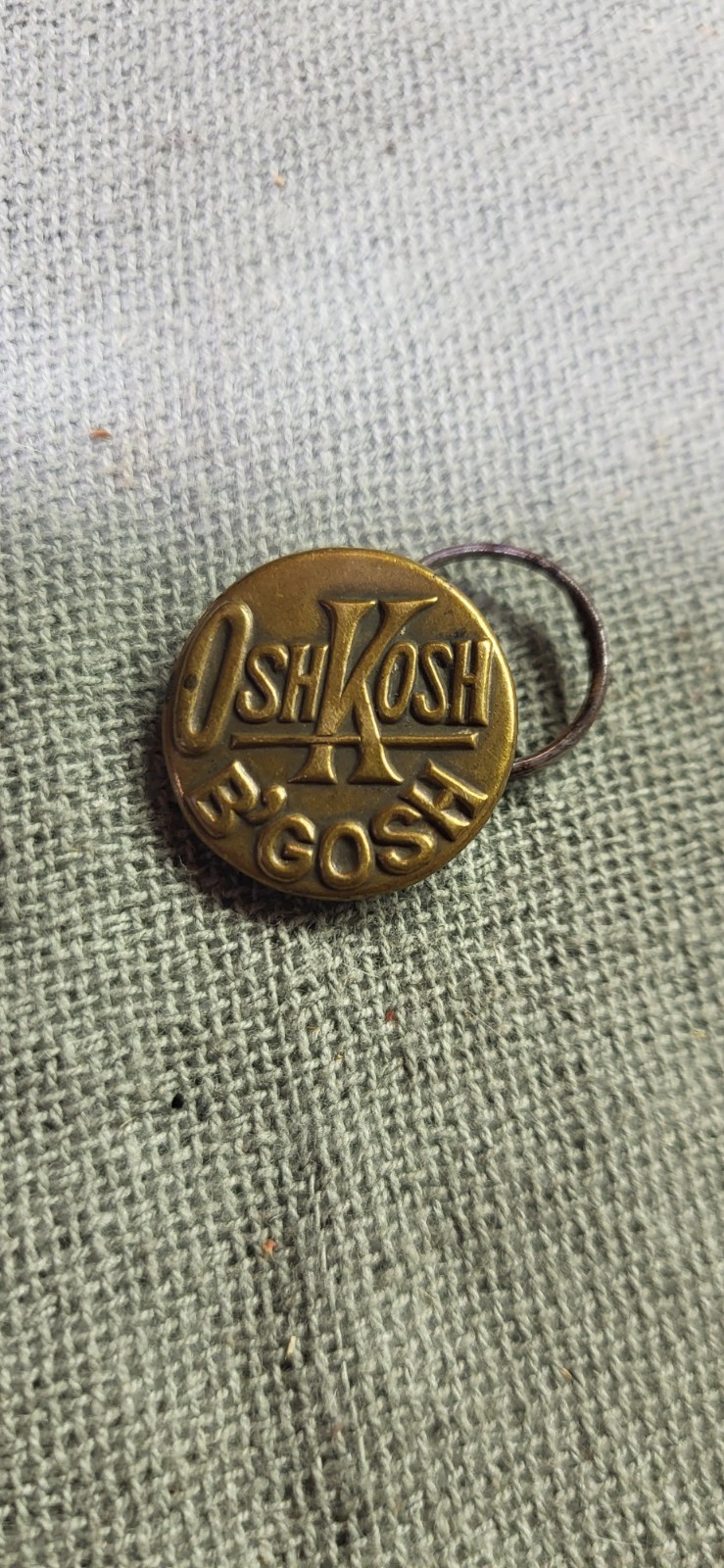 Vintage Osh Kosh B’Gosh Brass Work Clothes Button 13/16”