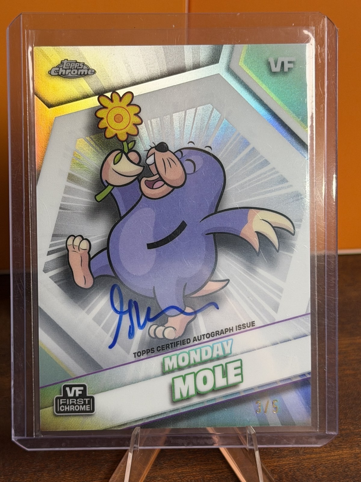 2026 Topps Chrome VeeFriends Monday Mole Gary Vee Auto 3/5 First Chrome Raw NM