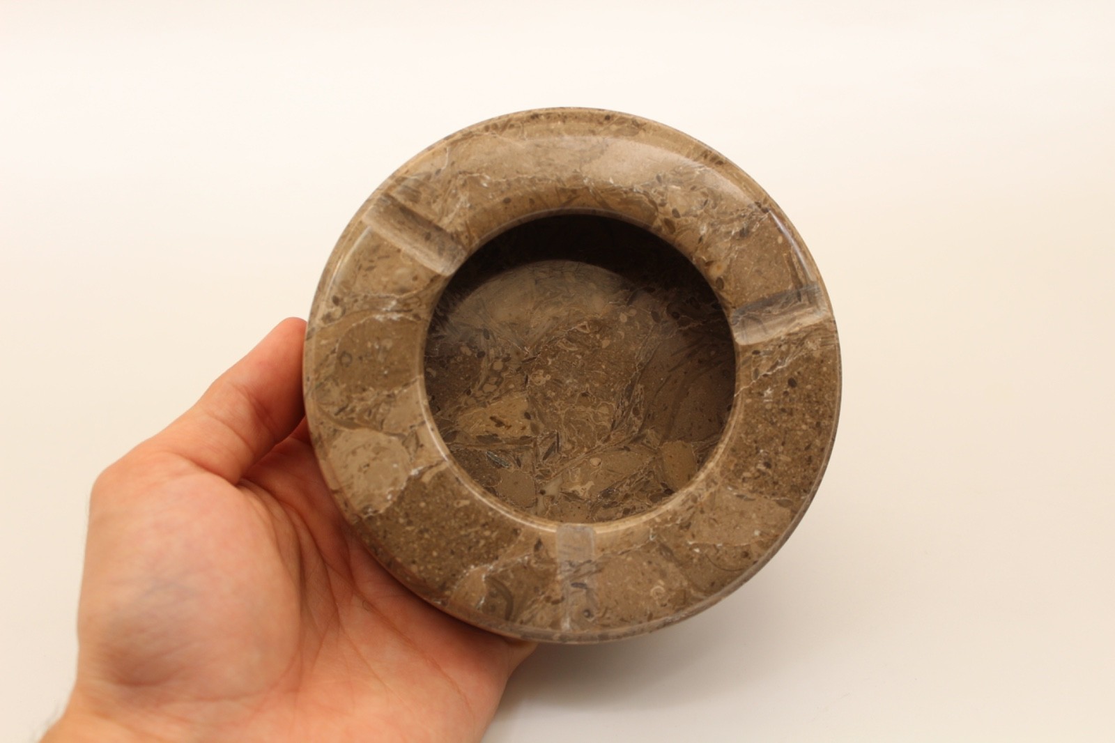 Vintage Natural Fossil Ashtray Fossilferous Limestone Ashtray Decoration 