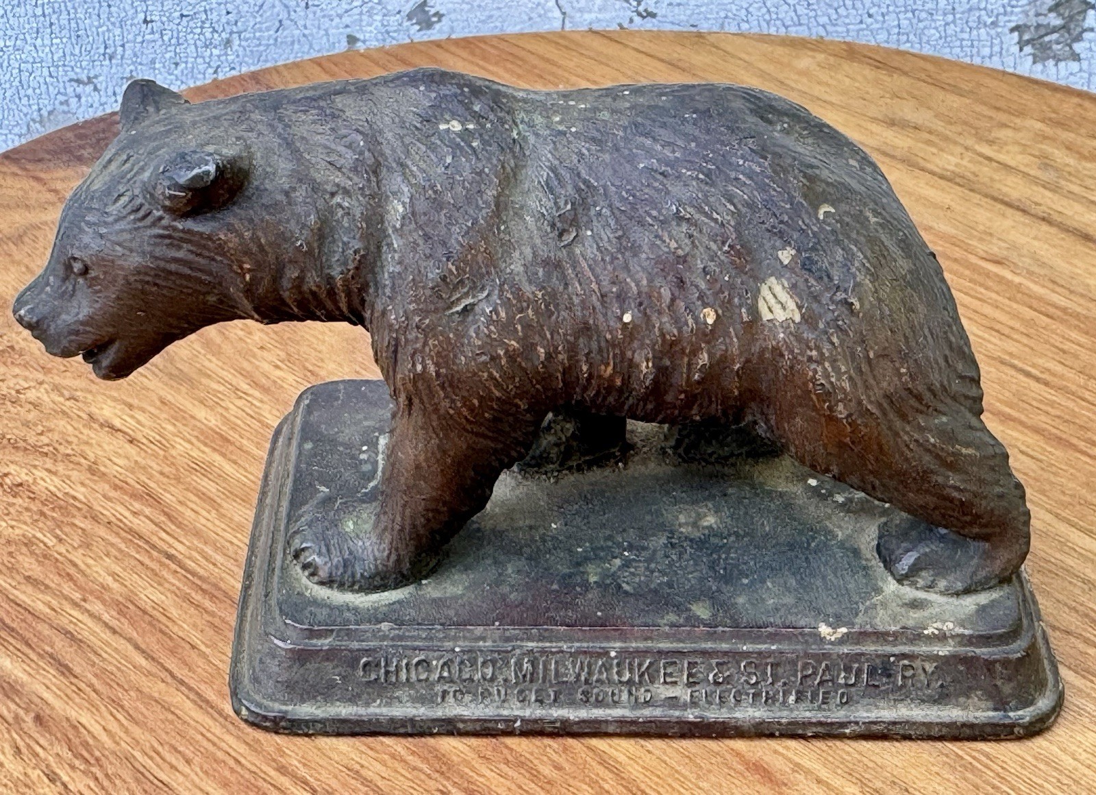 Rare Antique Rehberger Metal Chicago Milwaukee & St. Paul Railroad Yellowstone