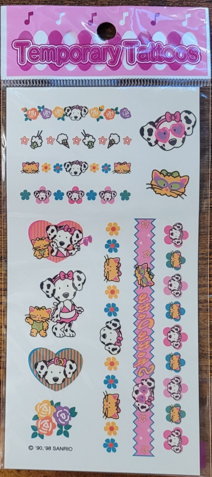 Vintage 1998 Sanrio Spottie Dottie Sassy Temporary Tattoos NEW Sealed Rare