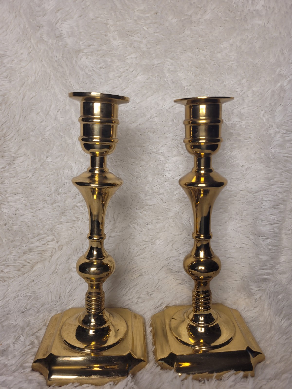 Pair of Vintage Valsan Made in Portugal Solid Brass Candlestick Holders As Found