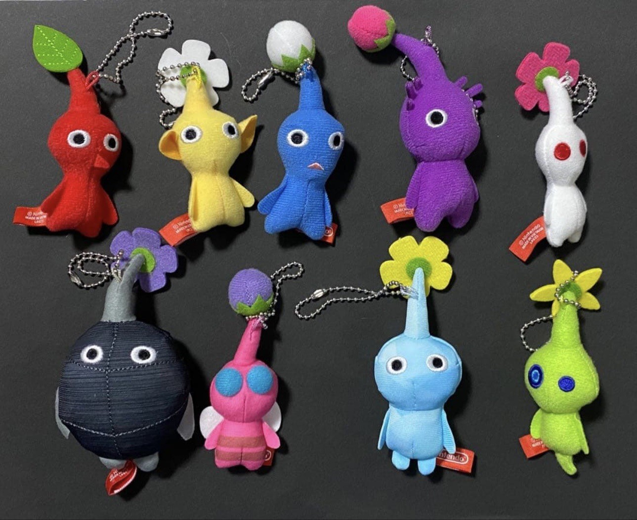 Nintendo Pikmin Mascot Plush Keychain Complete Set of 9 Official Japan New