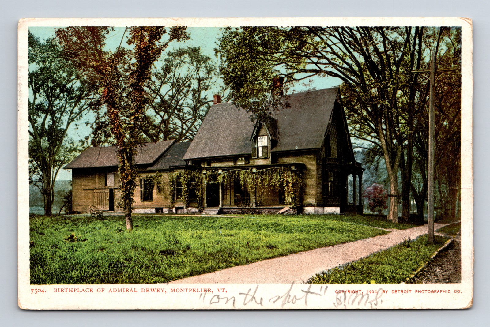 c1905 Birthplace Home of Admiral Dewey Montpelier Vermont VT Postcard