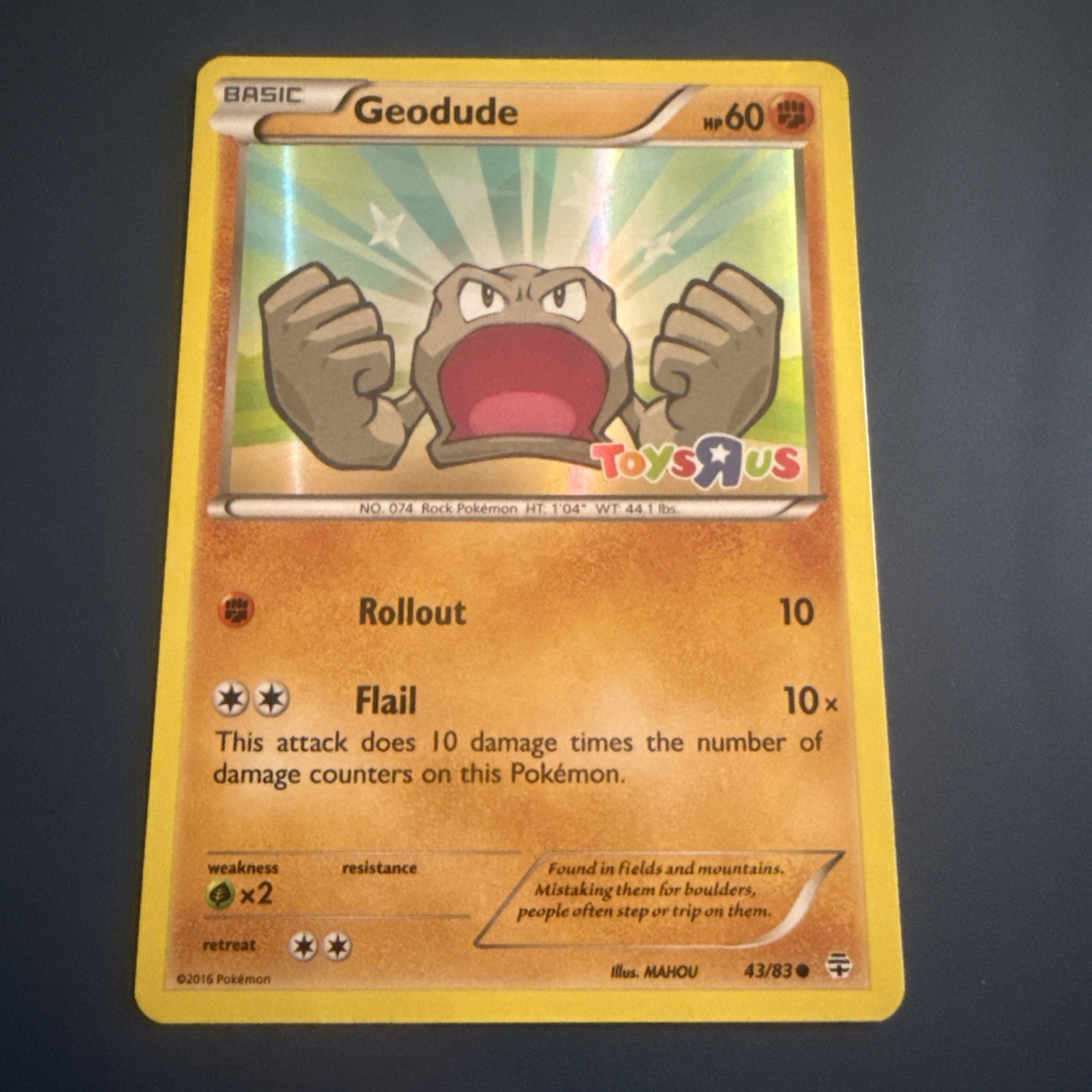Pokemon Geodude Toys R Us Generations Pokemon Card 43/83