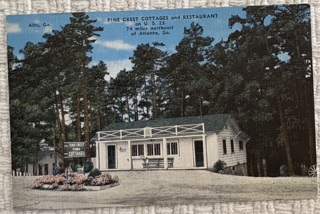 Atlanta, GA Georgia Pine Crest Cottages and Restaurant Linen Postcard