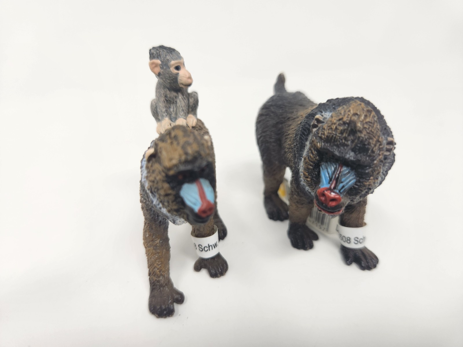 Schleich Mandrill Baboon Lot 14716 Male 14715 Baby Retired Figures