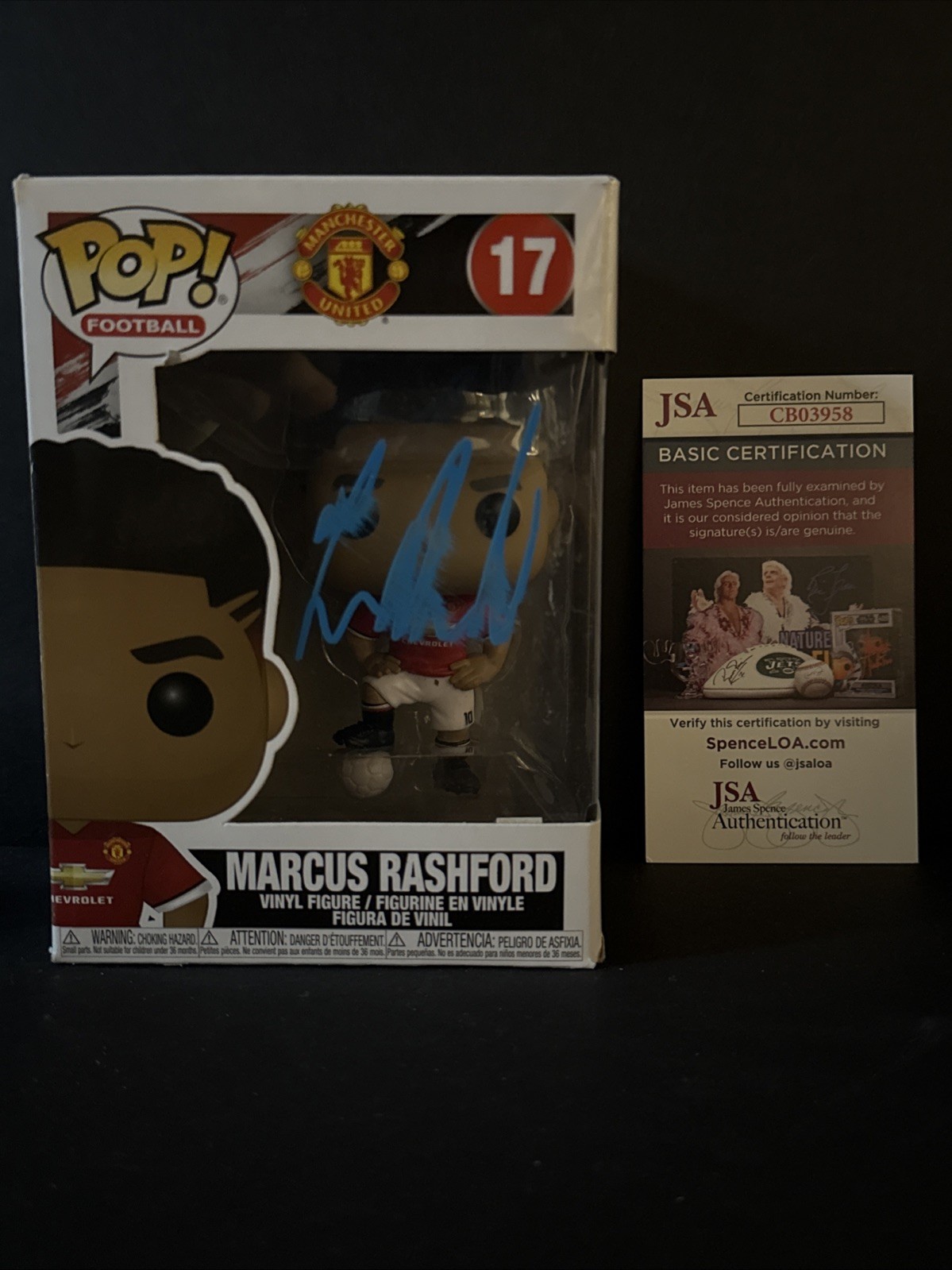 Funko Pop Sports Football Manchester United Signed Marcus Rashford JSA COA