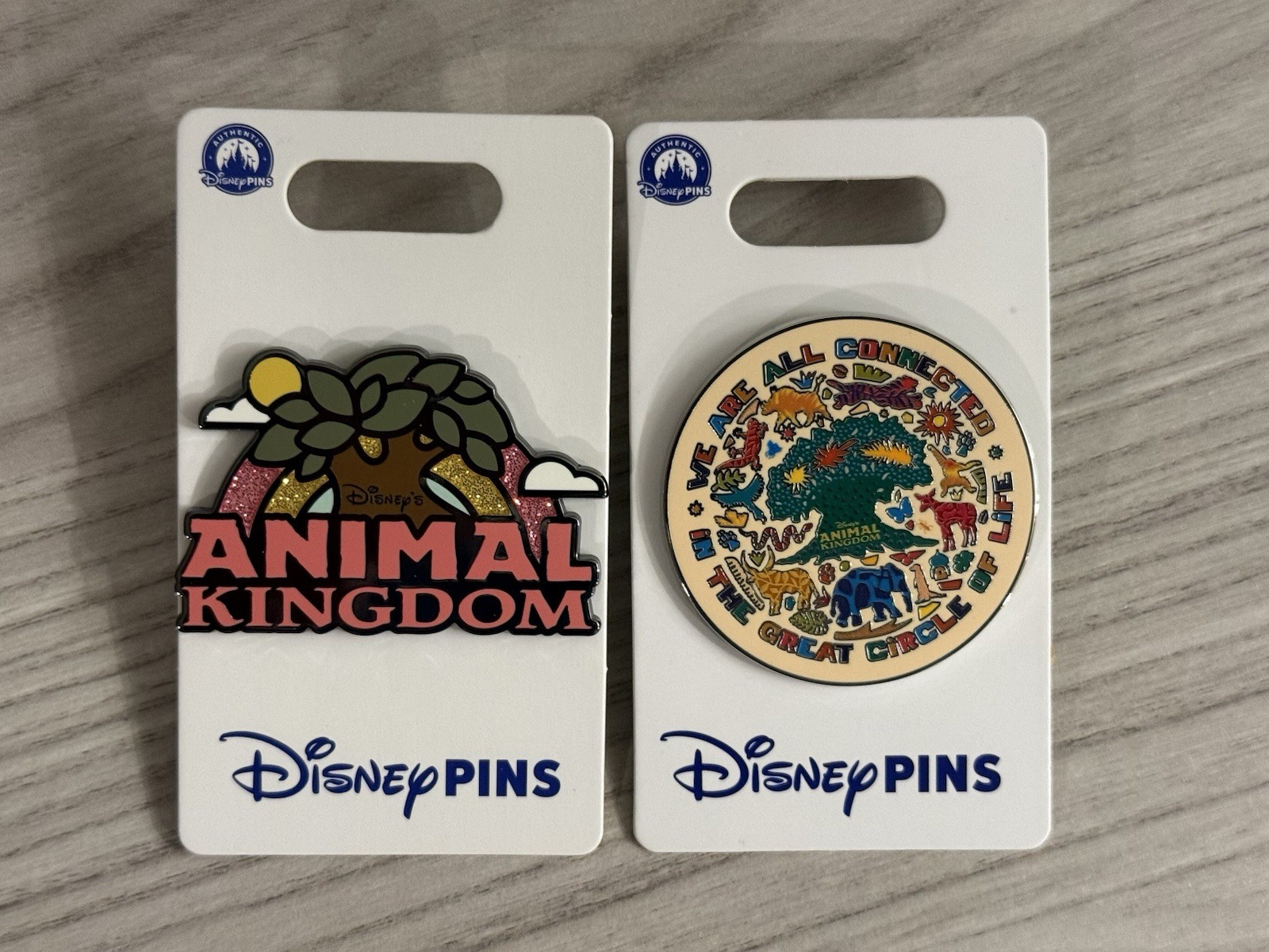 Disney Parks Trading Pins Animal Kingdom Glitter & Circle Of Life Set Of 2