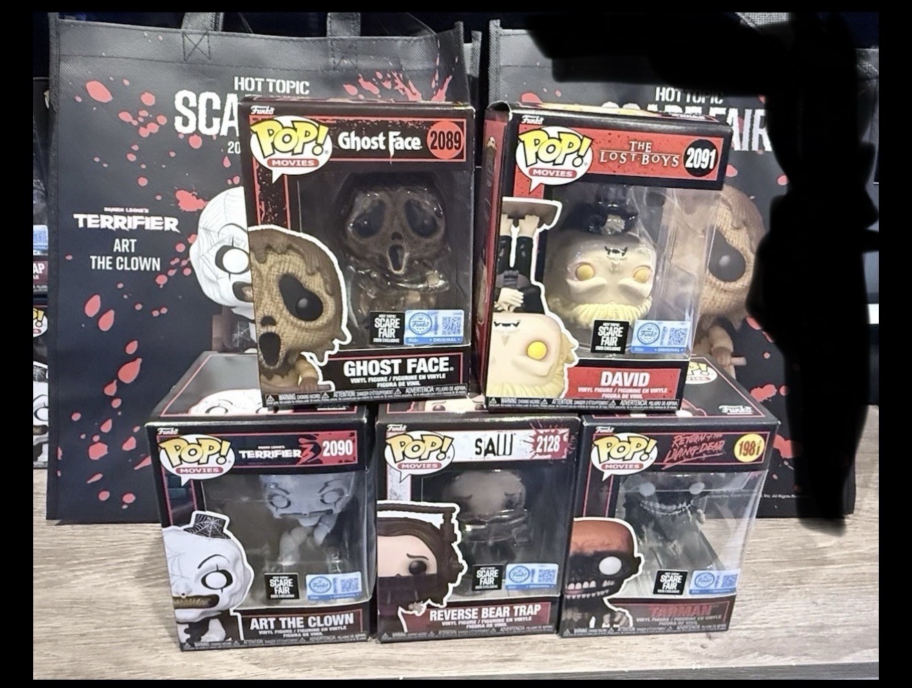 SCARE FAIR 2026 EXCLUSIVE FUNKO POP SET OF 5 With ART SCARE FAIR TOTE