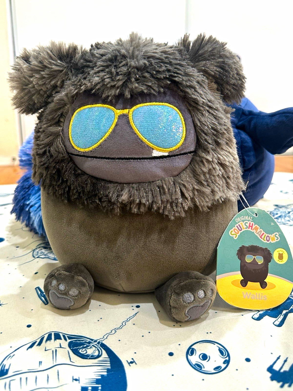 Squishmallows Wallis Ultra Rare Gray Plush Stuffed Animal Polyester
