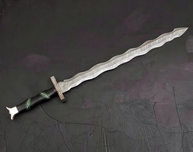 Kris Blade, Hand Forged Viking Sword, Handmade Damascus Steel