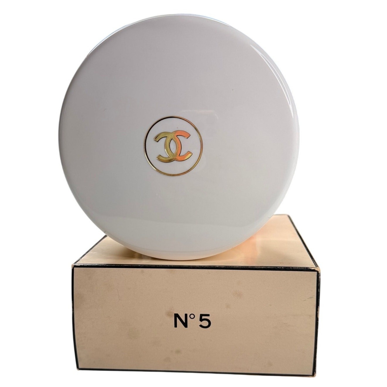 Vintage CHANEL No 5 Bath Powder Talc 8oz Puff Sifter Box Discontinued Perfumed