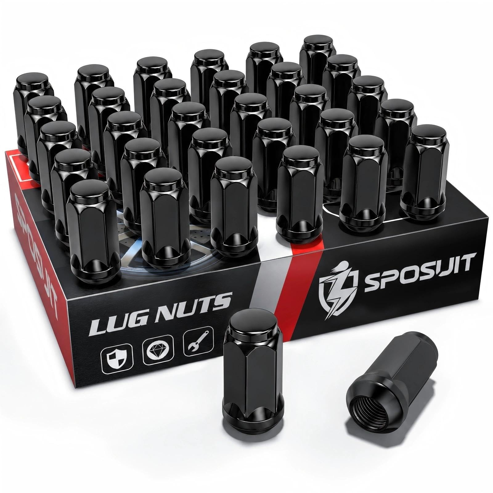 Sposuit M14x1.5 Lug Nuts 32 Pcs RAM 2500 3500 Closed End