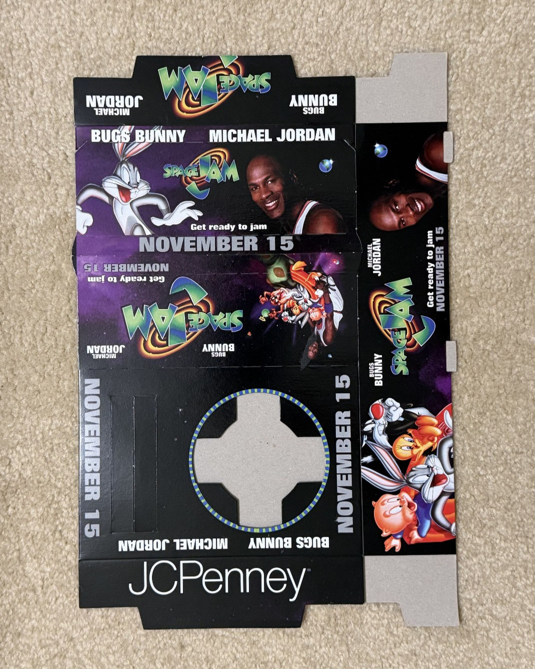 Space Jam Michael Jordan Vintage 1996 JC Penny Cup & Snack Holder - Ultra Rare