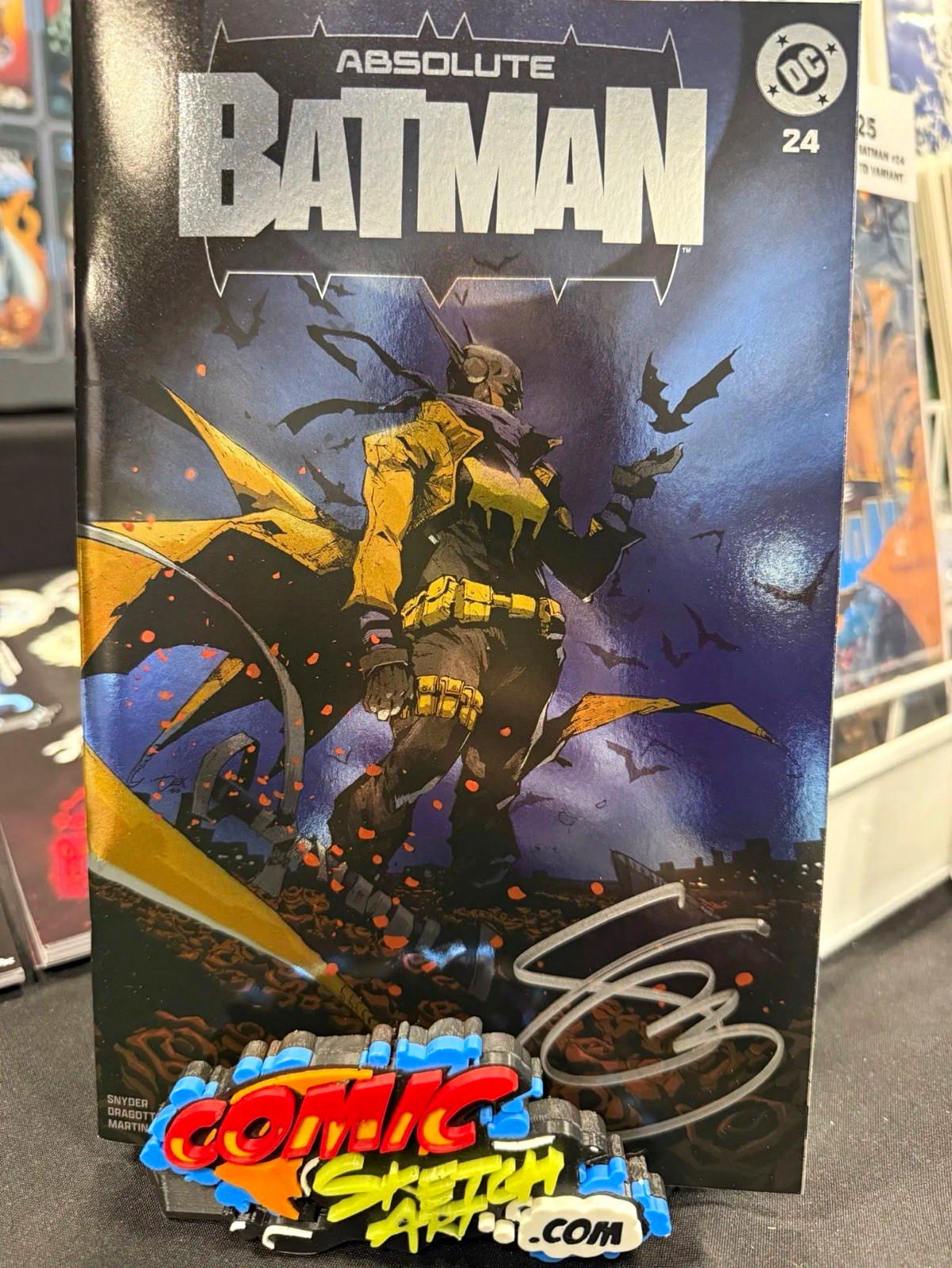 PRESALE Absolute Batman #24 Dexter Soy Blue Foil Signed Snyder NYCC PSA 10/30