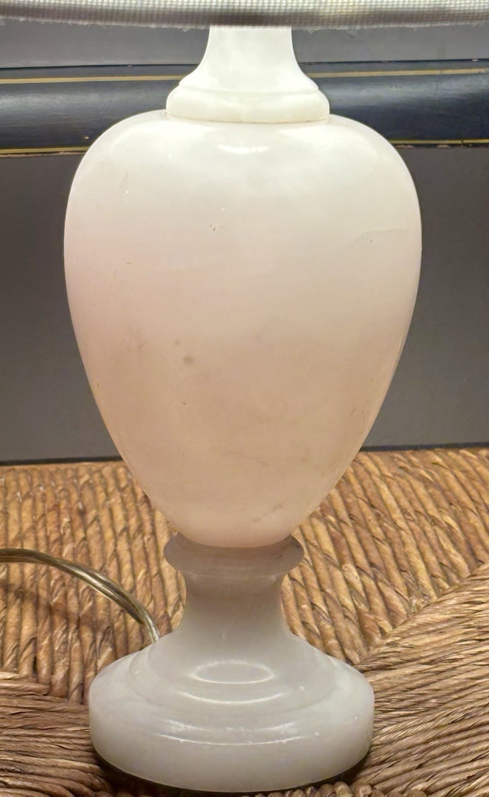 Vintage Italian Pink Alabaster Table Lamp Mid Century Neoclassical Urn WORKING