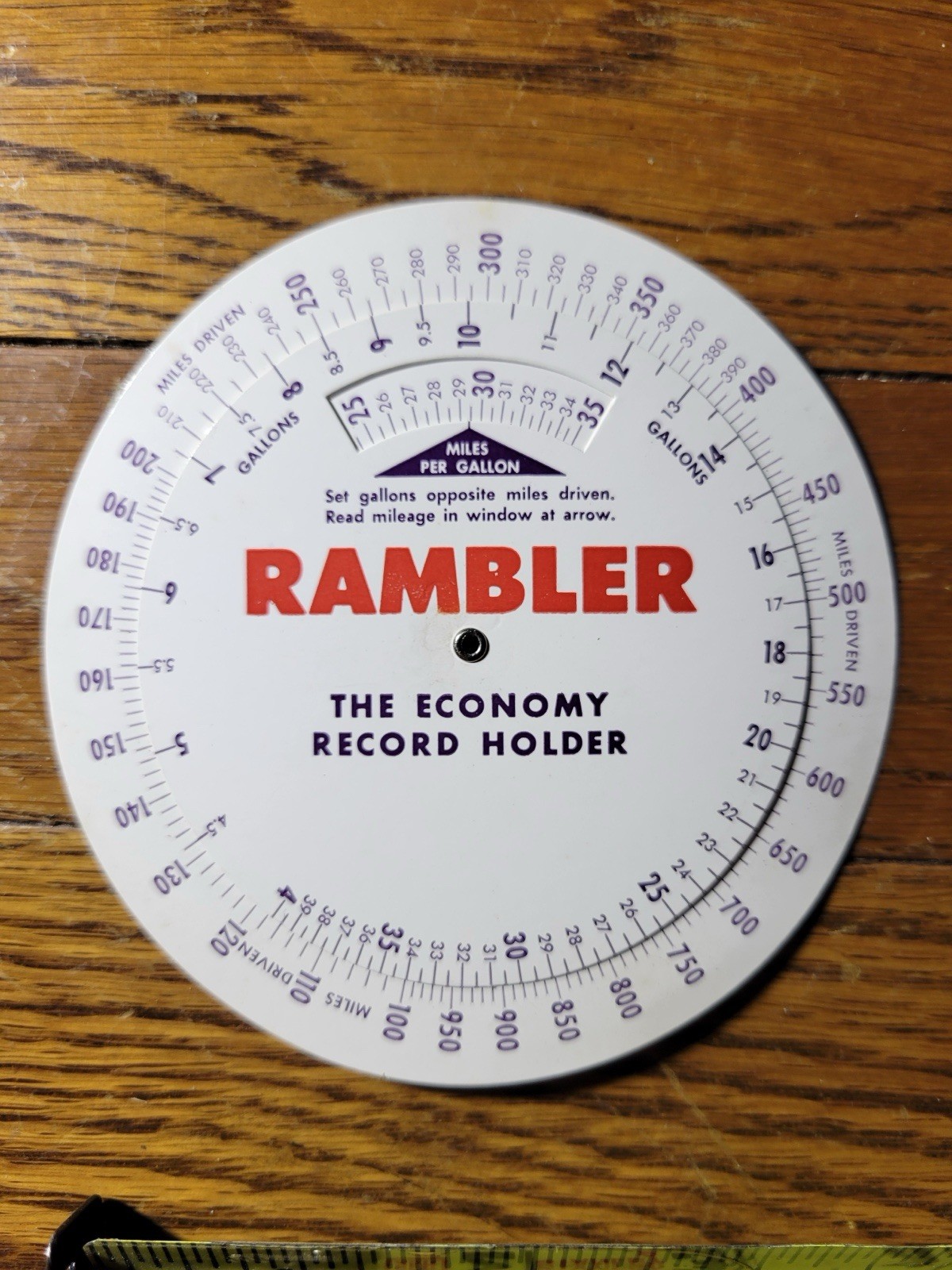 1962 Rambler Miles per Gallon Calculator American Classic Ambassador AMC