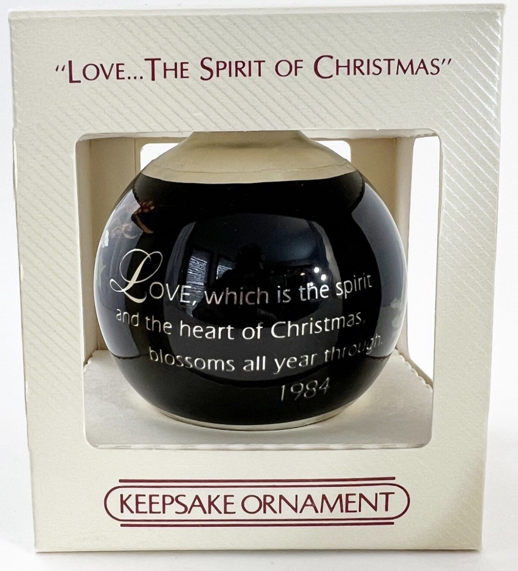 Hallmark Keepsake Glass Ornament 1984 “Love … The Spirit Of Christmas”