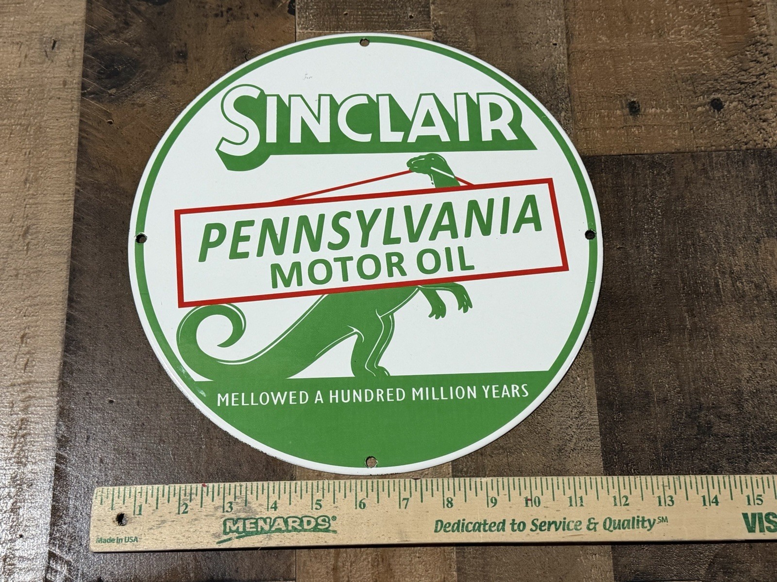 Vintage Style Sinclair Pennsylvania Motor Oil Advertising Porcelain Sign