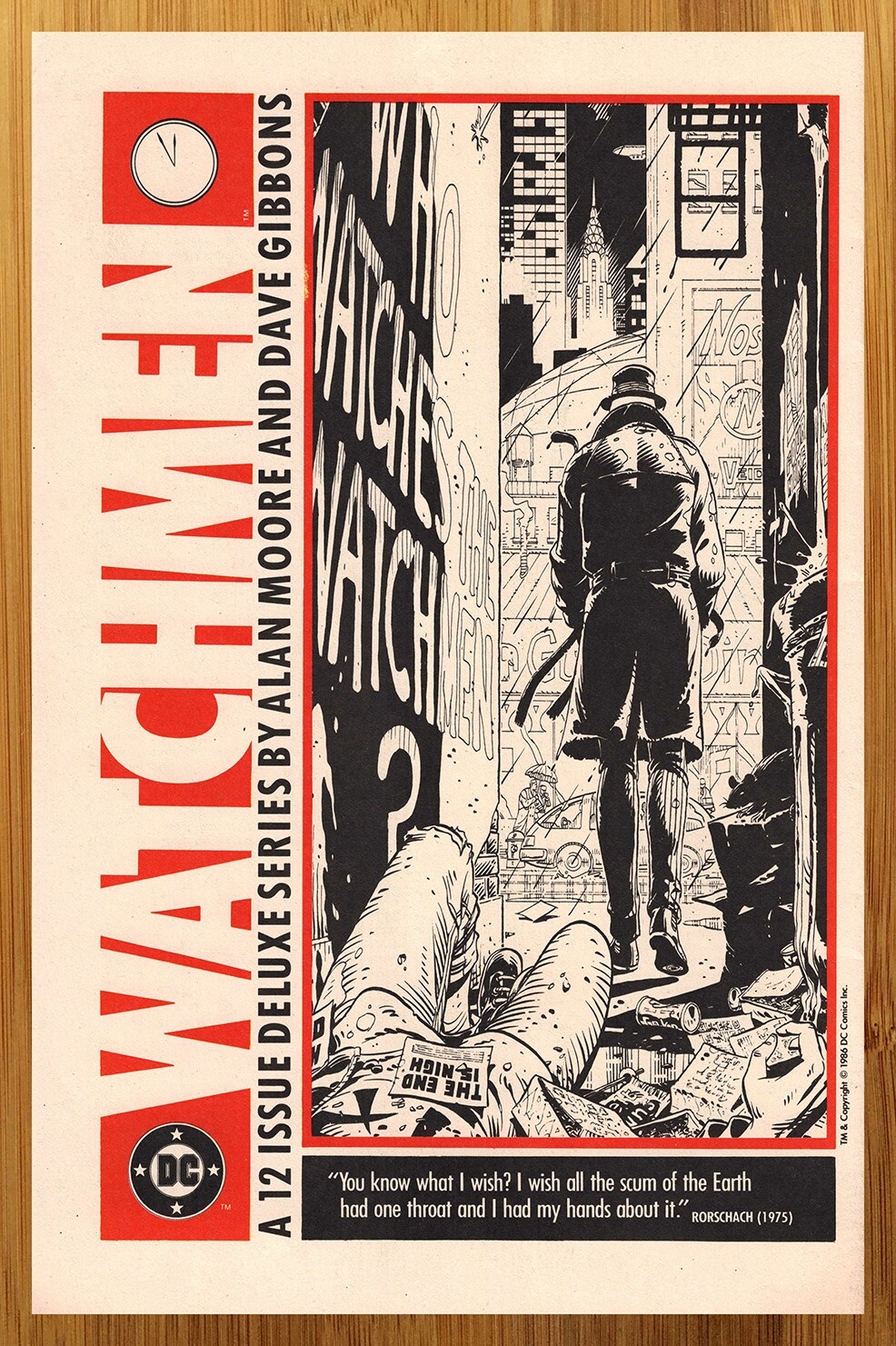 1986 DC Comics Watchmen Vintage Print Ad/Poster Official Moore Gibbons Promo Art