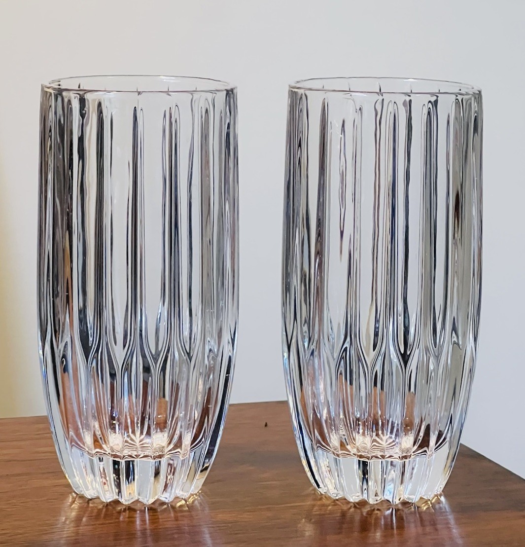2 Vintage  Mikasa Park Lane Hand Cut Highball Glasses Discontinued Germany