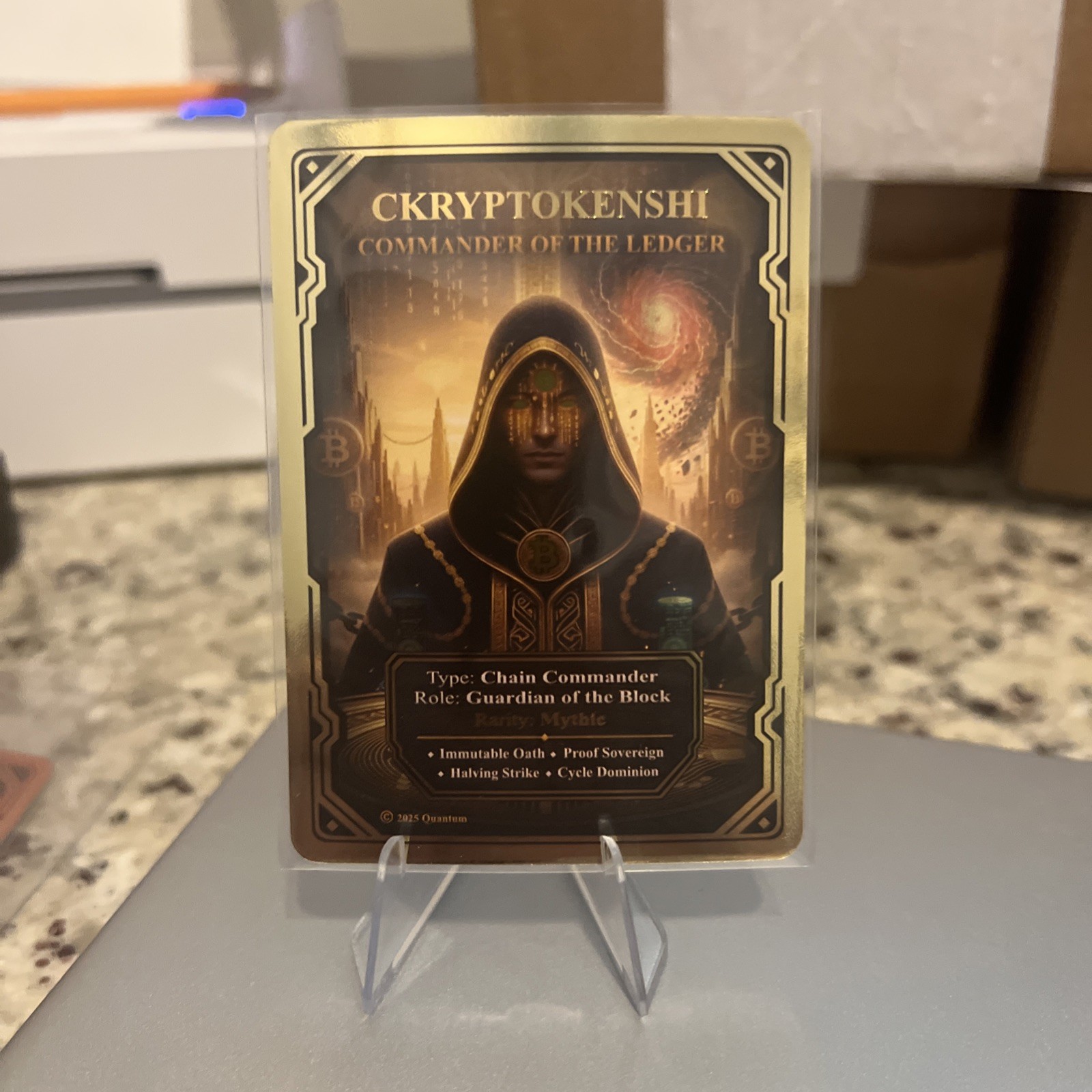 2025 Quantum TCG Commander Ckryptokenshi Commander of the Ledger Gold Border
