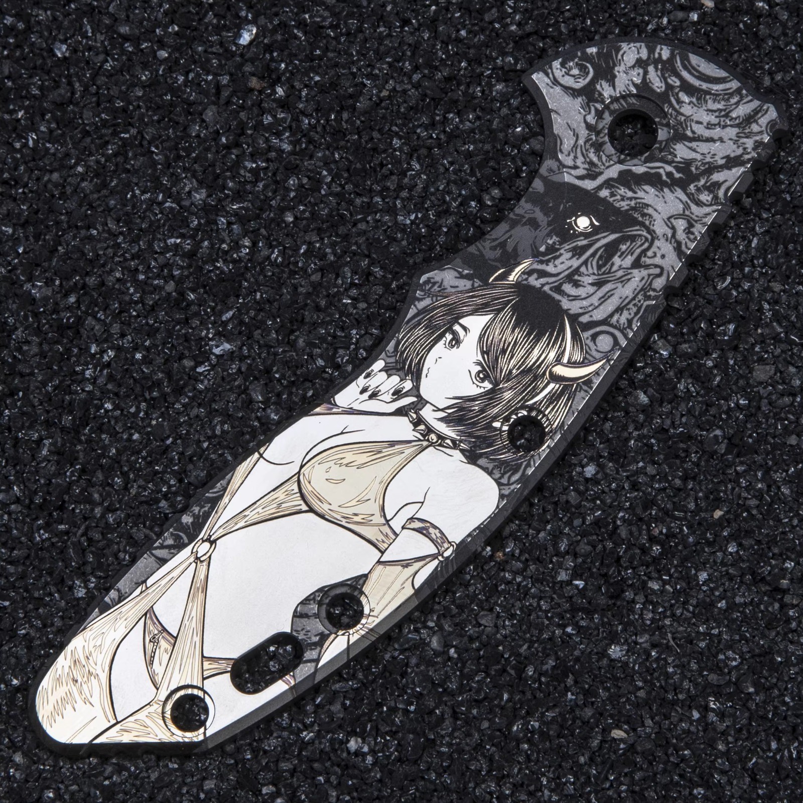 1 Pc Hand Carved Patterns Grip for Rick Hindrer XM18 3.5”