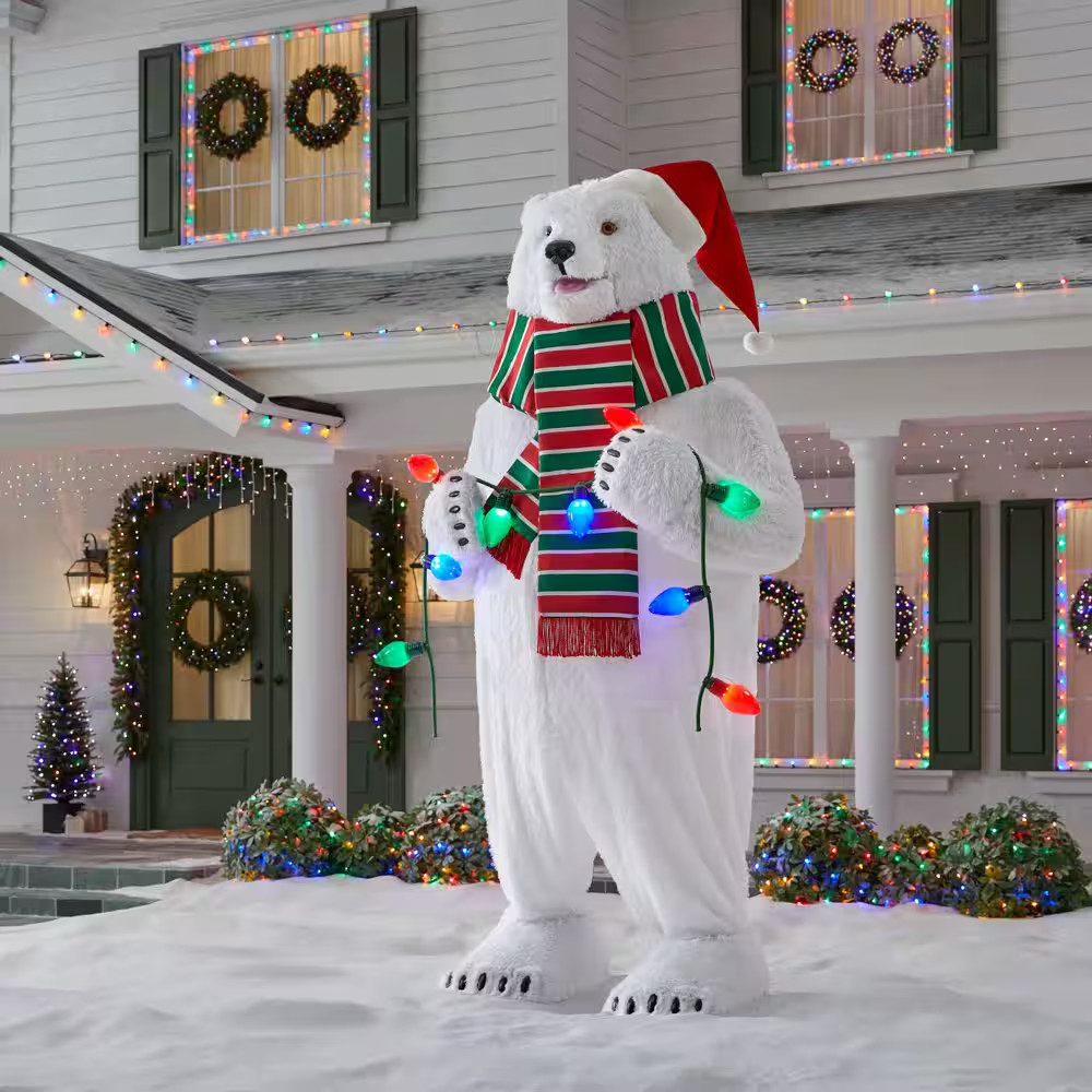 10 Ft ANIMATED GIANT POLAR BEAR ANIMATRONIC CHRISTMAS OUTDOOR  DECORATION