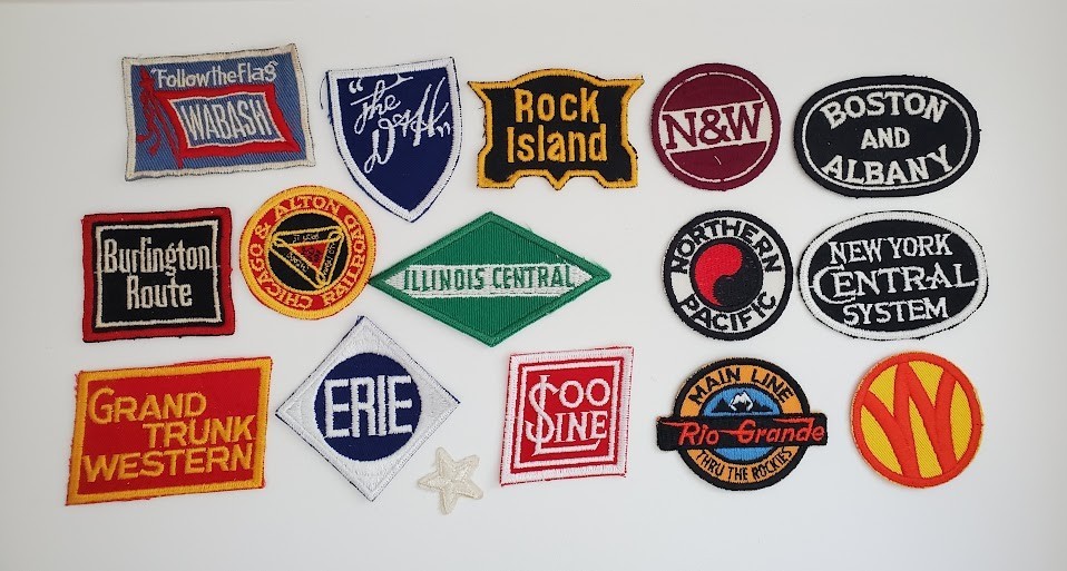 Vintage American Railroad Patches, Train Embroidered Railway - Lot of 15