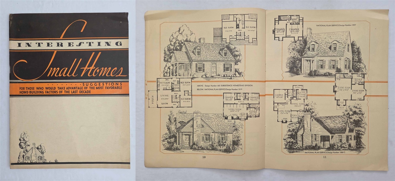1936 antique HOME PLANS Federal Housing Administration FHA ARCHITECTURE booklet