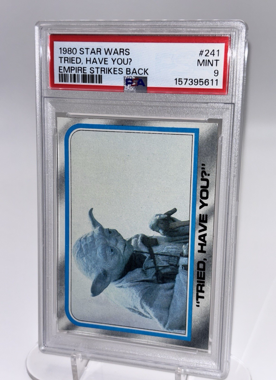 1980 Empire Strikes Back TRIED HAVE YOU Card #241 / YODA / PSA 9 MINT