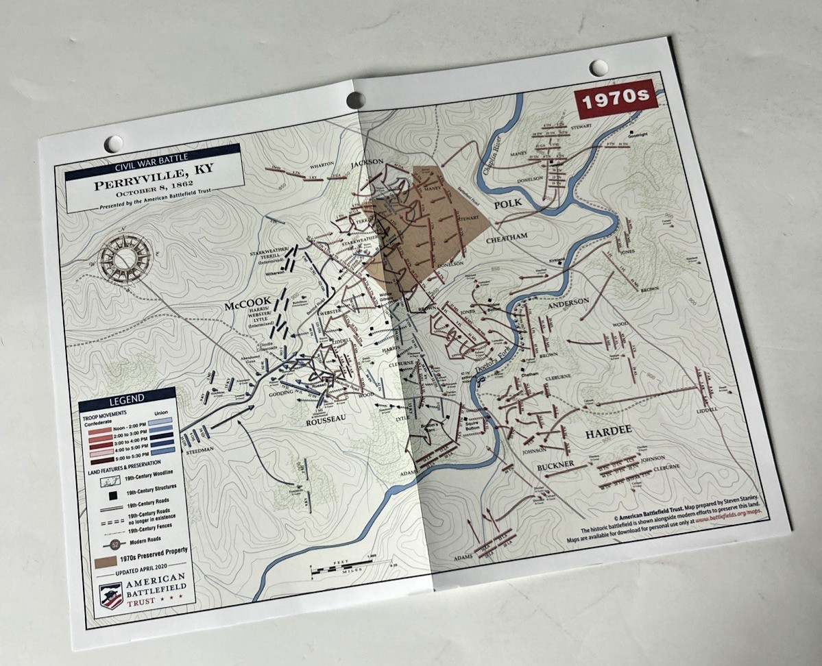 American Battlefield Trust Perryville, KY-Oct. 8, 1862-1970\'s-2026 Maps