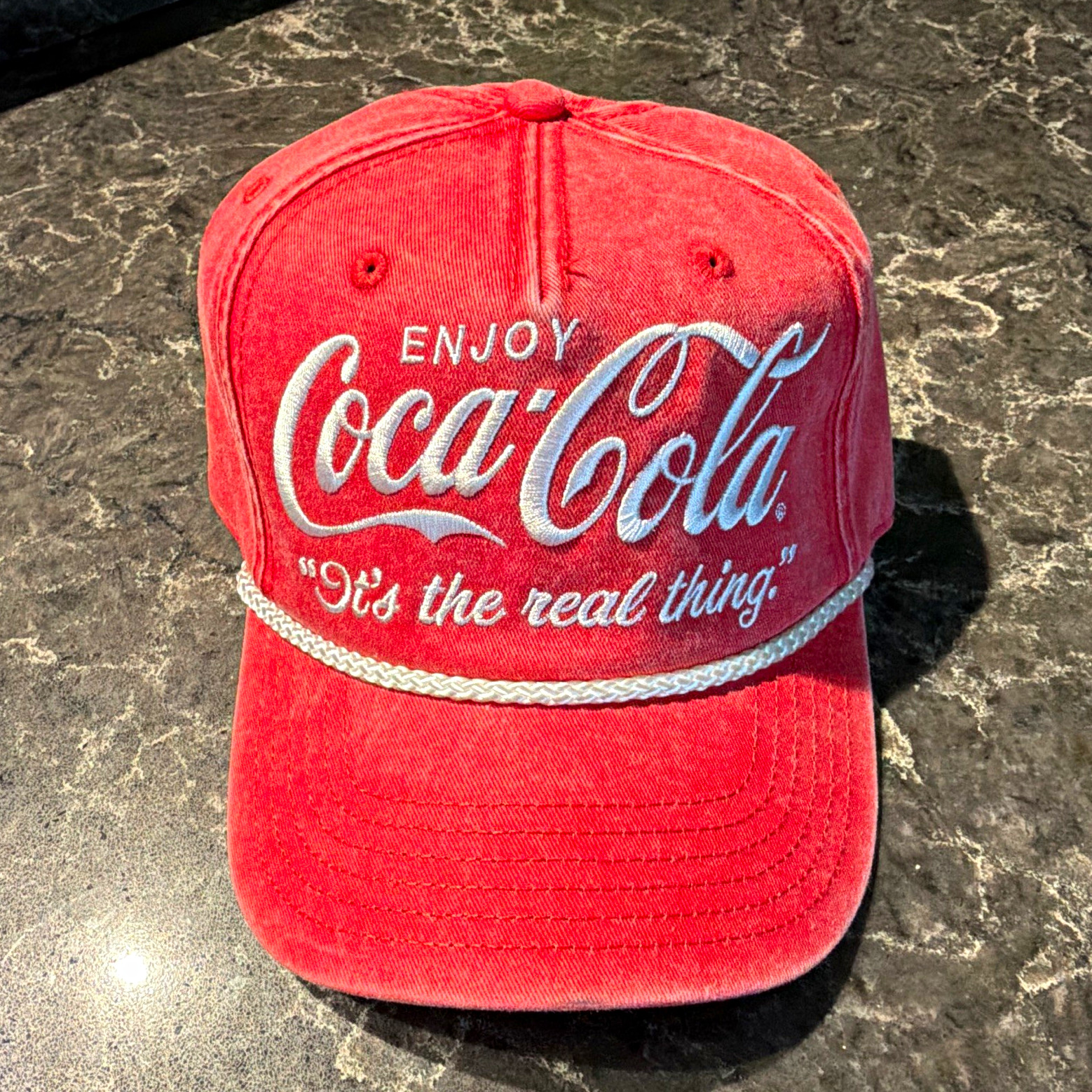 Coca-Cola Enjoy Coca-Cola Red/White Adjustable Snapback Hat Cap Soda Theme