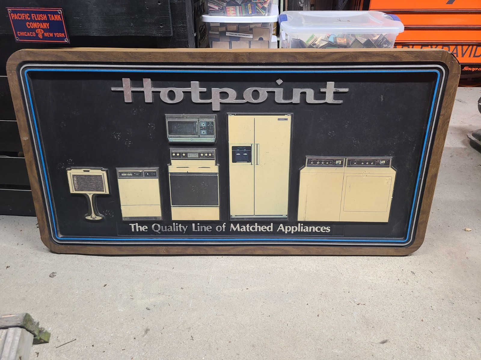 Vintage 1970s Hotpoint Appliance Dealer Showroom Display Sign