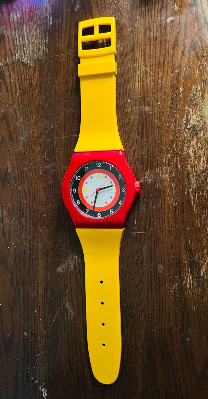 Rare Vintage Swatch Wrist Watch Jumbo Maxi Wall Clock Retro 80s90s Pop Art WORKS