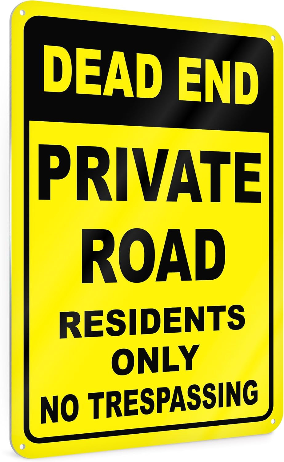Dead End Private Road Sign, 8 X 12 Inch Aluminum, 1 Pack